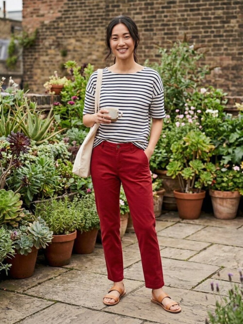 Lara Woman Women Red Casual Pants 4
